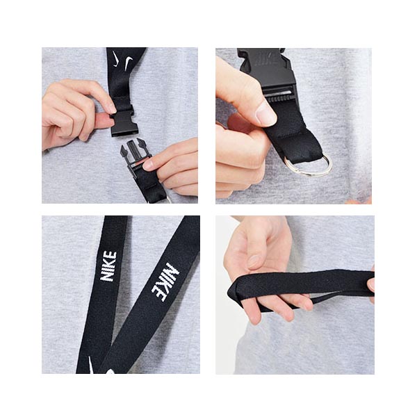 楽天市場 ゆうパケット対応可能 ナイキ Nike ランヤード メンズ レディース ネックストラップ 首かけ ストラップ パスケース 鍵 キーホルダー クリップ付 Ns05 エレファント靴店