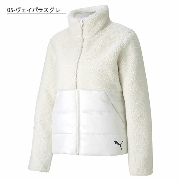Hybrid アウター ジャケット Puma もこもこ フリース フリース 30 Off レディース コート ジャケット フリース ジャンパー Puma シェルパ もこもこ アウター プーマ プーマ 秋新作 送料無料 エレファント靴店シェルパジャケット グレー レディース 正規品