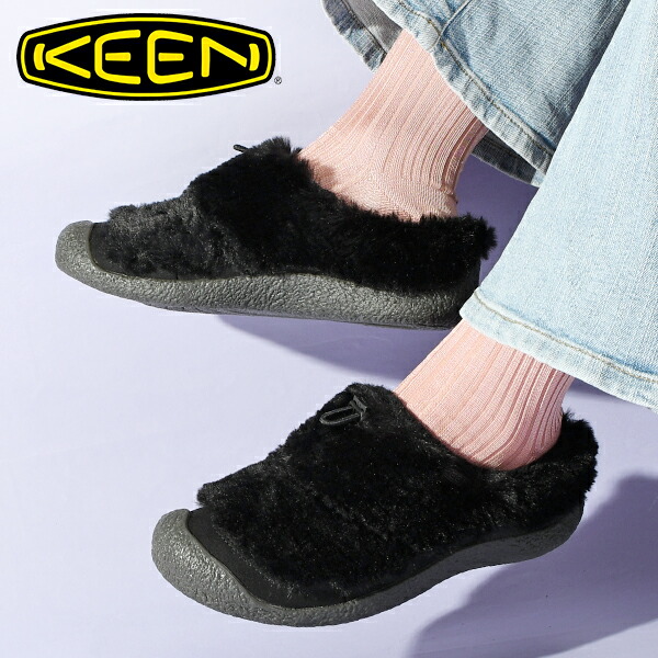 送料無料 KEEN スリッポン もこもこ レディース HOWSER 3 SLIDE ハウザー スライド ボア フリース クロッグシューズ アウトドア キャンプ サボ スニーカー シューズ 靴 リラックスシューズ 国内正規品