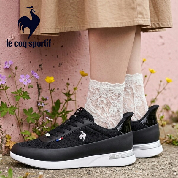 サッと履ける 送料無料 ルコック スポルティフ スニーカー le coq sportif レディース LCS セーヴル II ワイド SI 2E 軽量 消臭 ローカット シューズ 靴 ブラック 黒 LU5FSN73LZ 20%OFF 5,925円