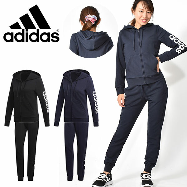 楽天市場 40 Off 送料無料 スウェット 上下セット アディダス Adidas W リニアロゴ フルジップ フーディー パンツ レディース スエット 裏毛 パーカー テーパードパンツ セットアップ 上下組 スポーツウェア トレーニング ウェア Fru96 Fru93 エレファント靴店