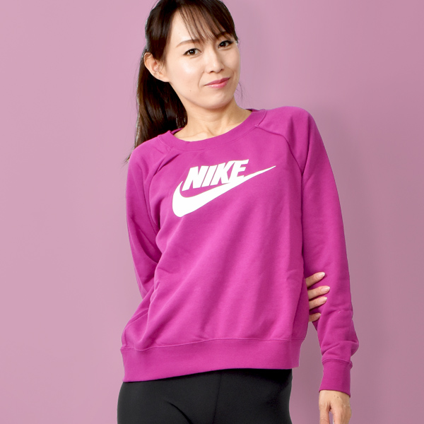 楽天市場 送料無料 スウェット トレーナー ナイキ Nike レディース エッセンシャル クルー フリース トップス スエット ロゴ ビッグロゴ スポーツウェア パープル 紫 Bv4113 あす楽対応 エレファント靴店