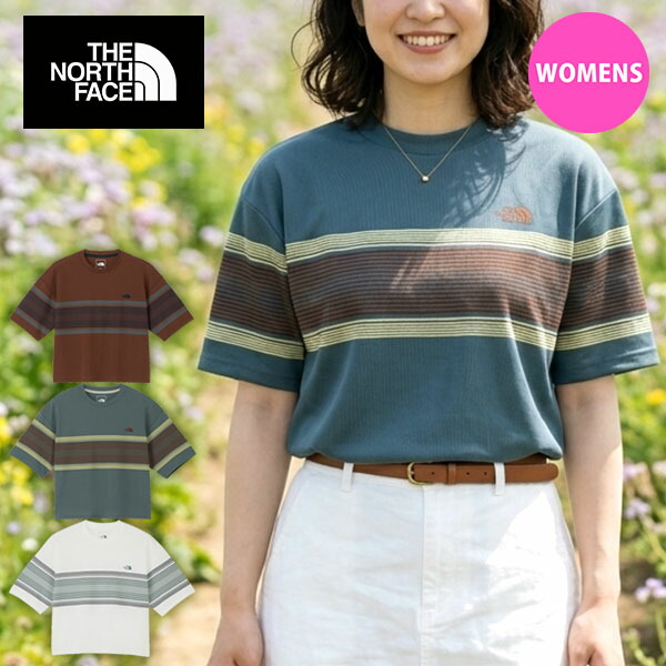 ネコポス発送！送料無料 ノースフェイス 半袖Tシャツ レディース 通気性 UV 遮熱性 THE NORTH FACE S/S Free Run Panel Border Crew フリーラン パネル ボーダー クルー NTW12691 2026春夏新作 5,593円