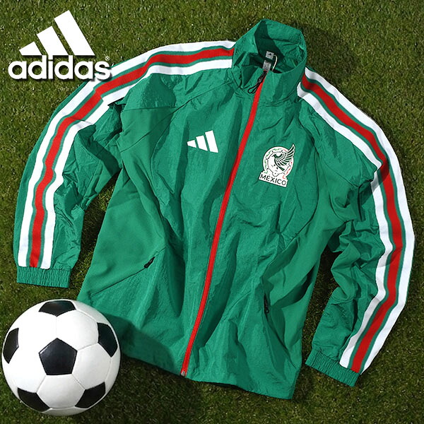 送料無料 アディダス メンズ ウインドブレーカー adidas メキシコ代表 ホーム ANTHEM JACKET ウインドジャケット ナイロン ジャージ スポーツウェア サッカー フットボール トレーニング ウェア 2026春夏新作 MMB59｜エレファントＳＰＯＲＴＳ