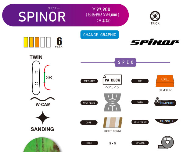 ラス1 138 のみ キャンバー 板 グラトリ ジブ スピナー Scooter SPINOR