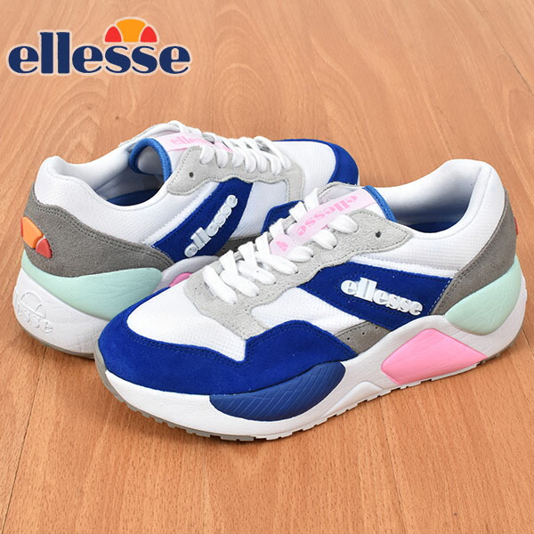 楽天市場 現品限り 送料無料 ダッド スニーカー Ellesse エレッセ Nycm 84 レディース ホワイト ブルー Efh0123 シューズ エレファントｓｐｏｒｔｓ