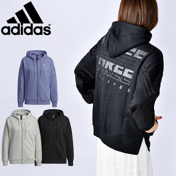 楽天市場 送料無料 アディダス レディース パーカー Adidas W Wording フルジップ パーカー スウェット リラックスフィット ジャージ トレーナー スエット スポーツウェア スポーツカジュアル 3本ライン 21秋新作 得割25 Bn676 エレファントｓｐｏｒｔｓ