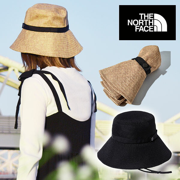 【動画あり】ネコポス発送！ 送料無料 ノースフェイス 麦わら帽子 レディース メンズ THE NORTH FACE HIKE Bloom Hat ハイク ブルーム ハット パッカブル 紫外線 日差し防止 折り畳み ストローキャップ ナチュラル NN02343