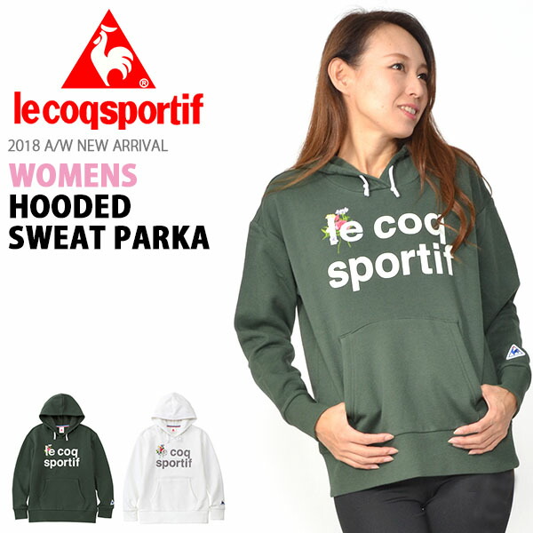 送料無料スウェットパーカールコックlecoqsportifレディースプルオーバー長袖スエットトレーナートレーニングウェア裏起毛2018秋冬新作20%OFF