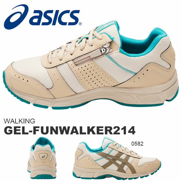 ファスナー付きウォーキングシューズアシックスasicsGEL-FUNWALKER414Wゲルファンウォーカーレディースワイド4Eスニーカー靴シューズウォーキングTDW414