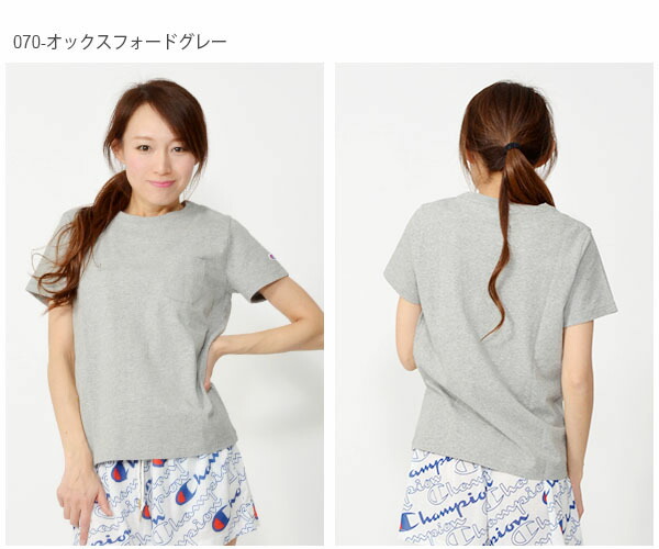 ポケット付き半袖TシャツチャンピオンChampionレディースPOCKETT-SHIRT無地スポーツカジュアル2019春夏新色10%OFFCW-M321