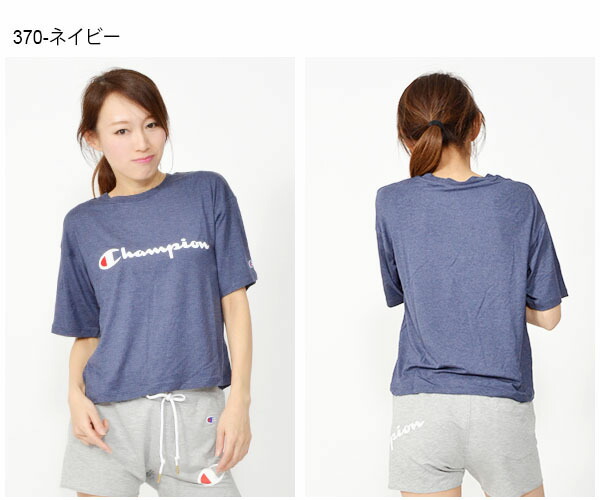 半袖TシャツチャンピオンChampionレディースT-SHIRTロゴシュート丈クルーネックスポーツカジュアル2019春夏新作20%OFFCW-PS313