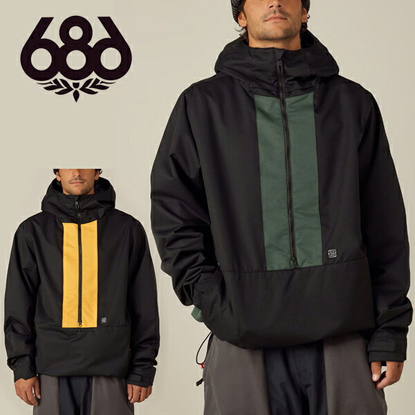 送料無料 スノーボードウェア 686 SIX EIGHT SIX シックスエイトシックス JAPAN SMU LS1 SHELL ANORAK メンズ アノラック ジャケット スノボ スノーボード スノーウェア M5WN933 2025-2026新作 25-26 25/26 30%off