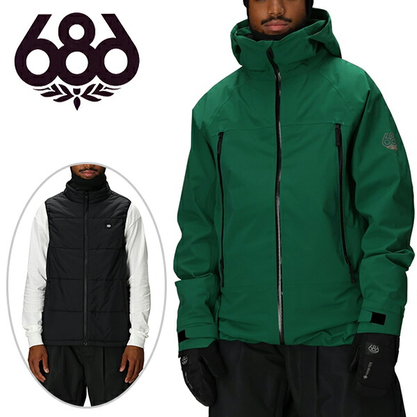 送料無料 スノーボードウェア 686 SIX EIGHT SIX シックスエイトシックス SMARTY 3-IN-1 RODEO 3L JACKET メンズ ジャケット スノボ スノーボード スノーウェア フード M5WN150 2025-2026新作 25-26 25/26 30%off