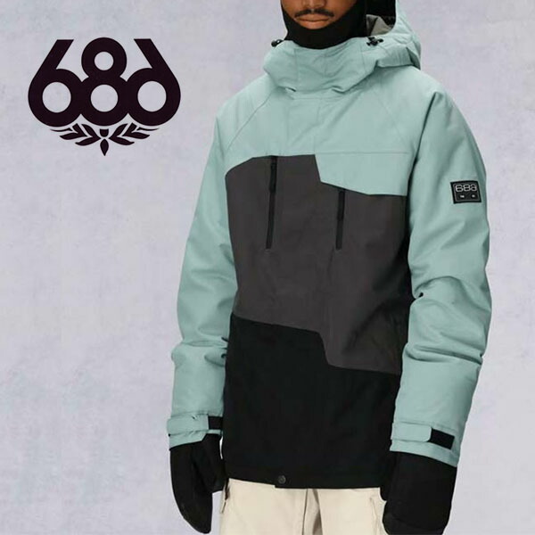 ラスト1点 Lサイズ 送料無料 スノーボードウェア 686 SIX EIGHT SIX シックスエイトシックス GEO INSULATED JACKET メンズ ジャケット スノボ スノーボード スノーウェア フード M5WN152 2025-2026新作 25-26 25/26 30%off