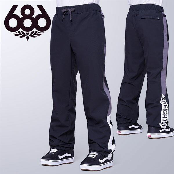 半額以上 60%off 送料無料 スノーボードウェア 686 SIX EIGHT SIX シックスエイトシックス ブラック WATERPROOF TRACK PANT メンズ パンツ スノボ スノーボード スノーウェア M2WCST05|エレファントSPORTS