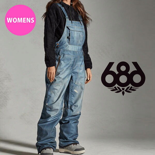 40%off 送料無料 ビブパンツ 686 SIX EIGHT SIX シックスエイトシックス BLACK MAGIC 20K BIB レディース パンツ ビブ ボトムス デニム 撥水 スノボ スノーボード スノーウェア M4WN423