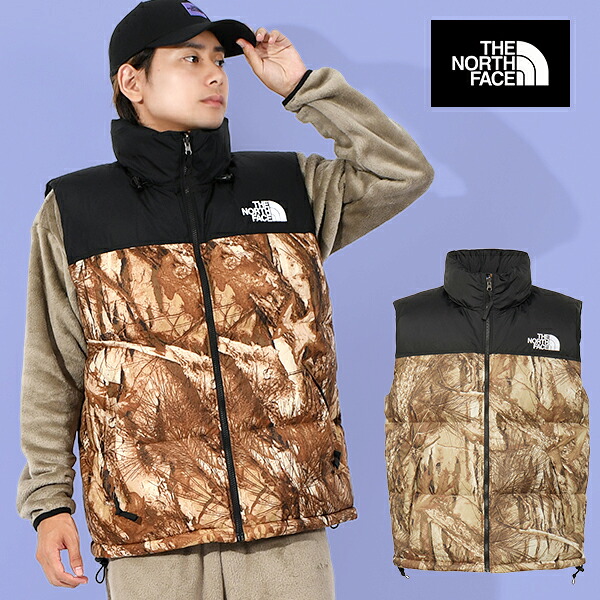 送料無料 ノースフェイス 柄物 ダウン ベスト ジャケット メンズ レディース THE NORTH FACE Novelty Nuptse Vest Jacket ノベルティ ヌプシ ベスト ジャケット ブラックツリーバーク アウトドア ND92558