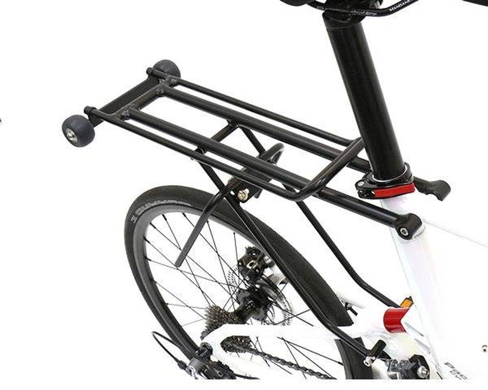 自転車 ミニベロパーツ 小径車アクセサリー ラック キャリア カゴ 関連アイテム REACH リアキャリア トローリーホイール セット 自転車用 キャリア 輪行 ロードバイク クロスバイク 小径車 ミニベロ パーツ対応 エレファントサイクル