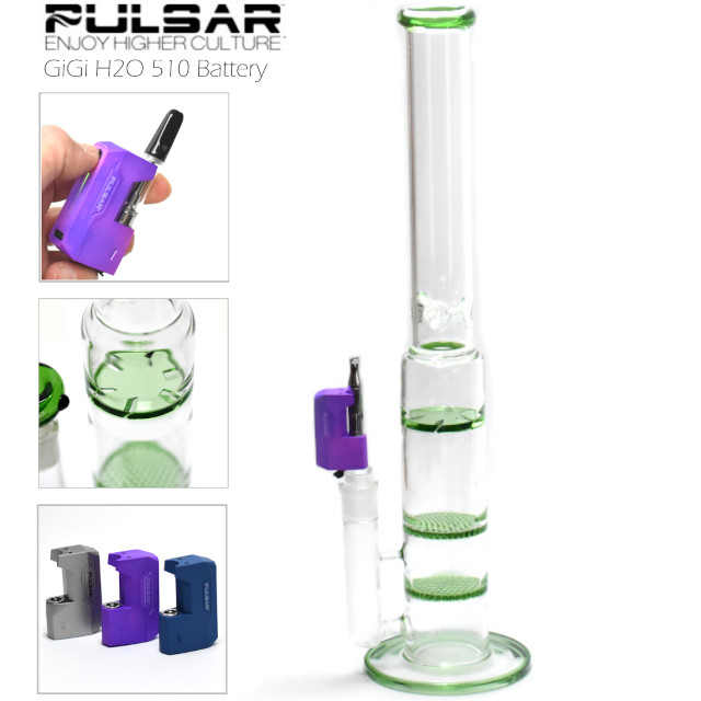 ワックス(WAX) リキッド 葉タバコ 等用 トルネード ハニカム ビッグ ４層式 アイス ガラスボング 水パイプ with Pulsar GiGi H2O 510 Battery CBD 等用 510規格 バッテリー ヴェポライザー付属