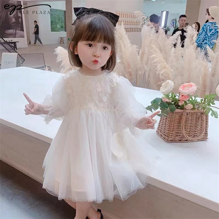 女の子 チュール ワンピース 子供服 キッズ服 入学式 発表会 結婚式 シンプル キュート 長袖 七五三子供ドレス かわいい プレゼント 記念日 おしゃれ お誕生日