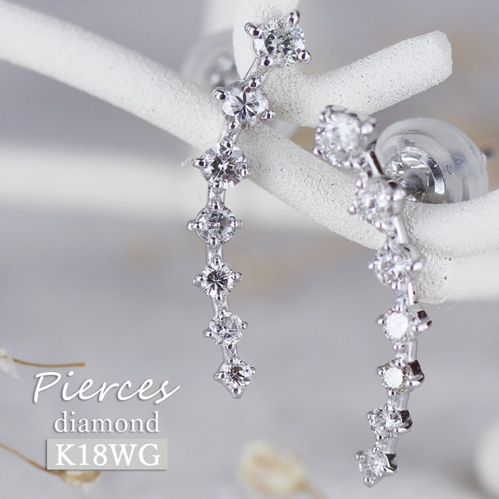 楽天市場】K18 横顔も美しい ダイヤモンド 四本爪 スタッド ピアス