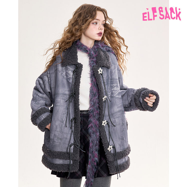 楽天市場】送料無料 ELFSACK アウター ジャケット スエード風
