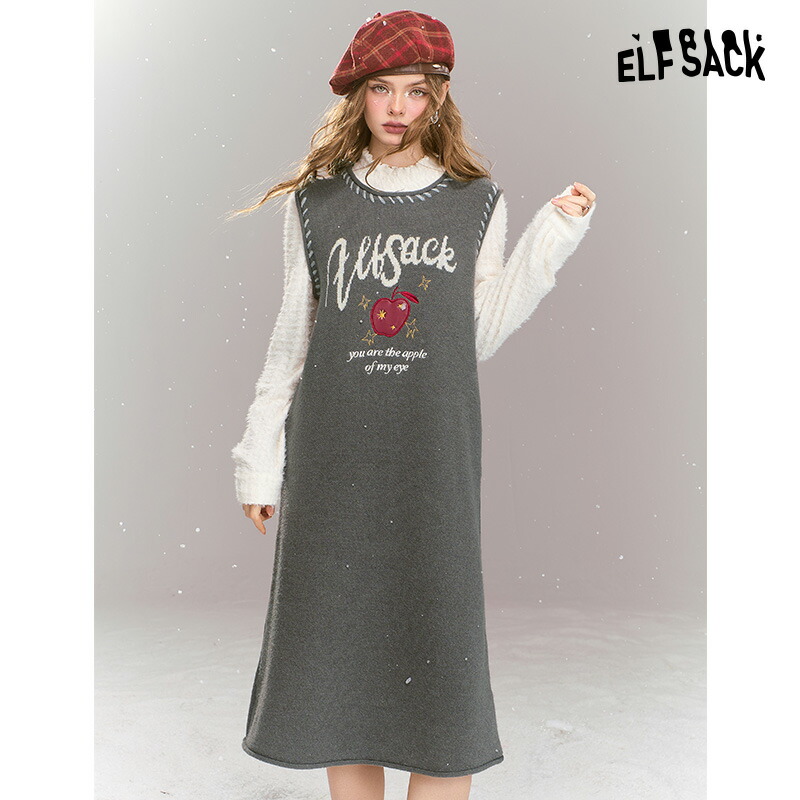 ELFSACK ワンピース ニットワンピース ミモレ丈 Vネック 楽天市場】送料無料 ELFSACK ワンピース ニットワンピース