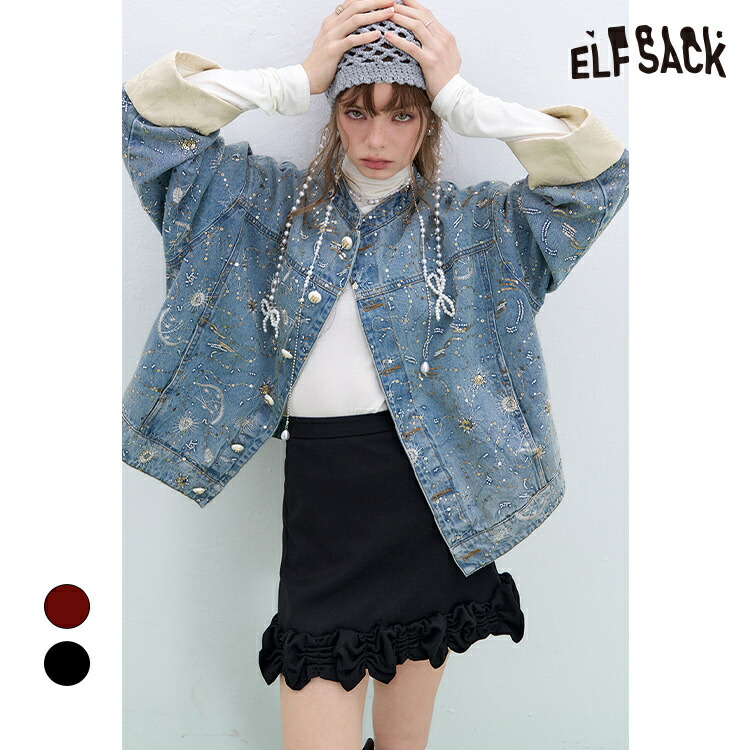 ELFSACK スカート ショート丈 ベルベット チャイナボタン 楽天市場】送料無料 ELFSACK スカート 菱柄 ショート丈