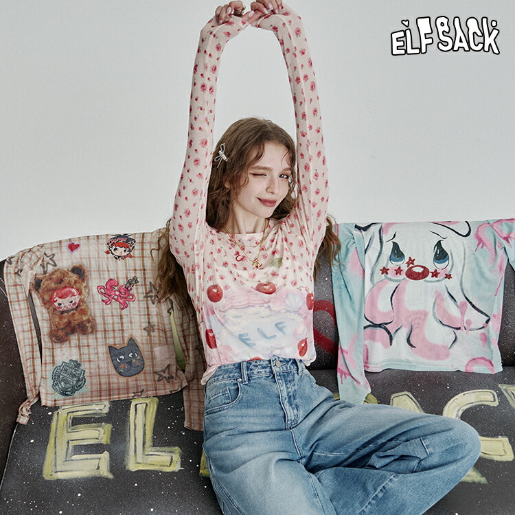 ELFSACK Tシャツ 蝶柄 スリム インナーシャツ ニット 楽天市場】送料無料 ELFSACK Tシャツ トップス 蝶柄 スリム