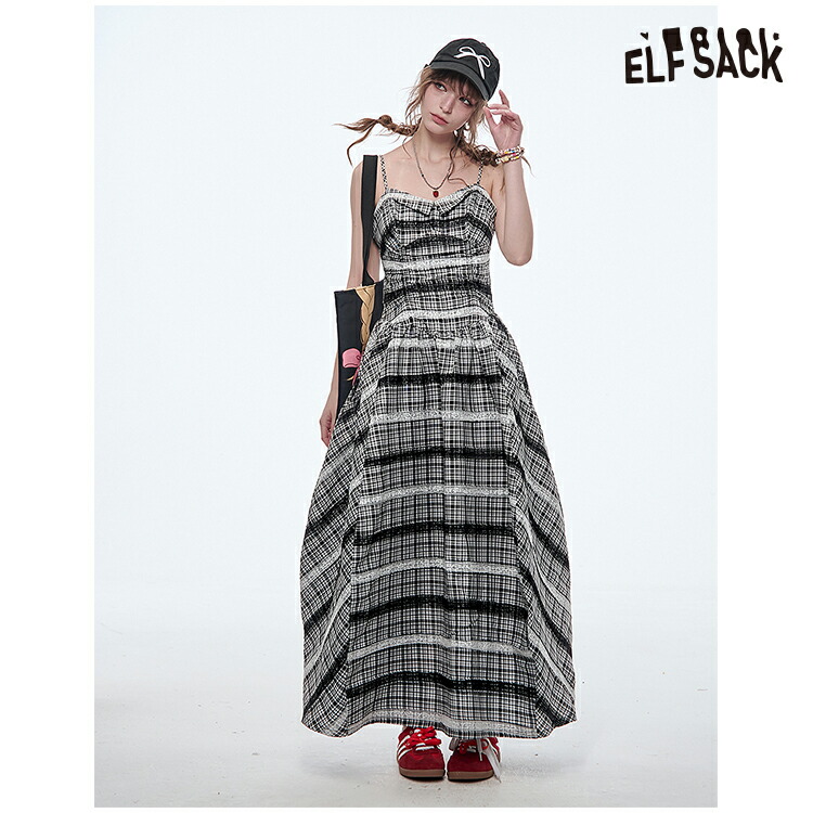 ELFSACK ワンピース 花柄 ウエスト引き締め ショート丈 長袖 ELFSACK ワンピース ショート丈 花柄 プリント 長袖【BUYMA】