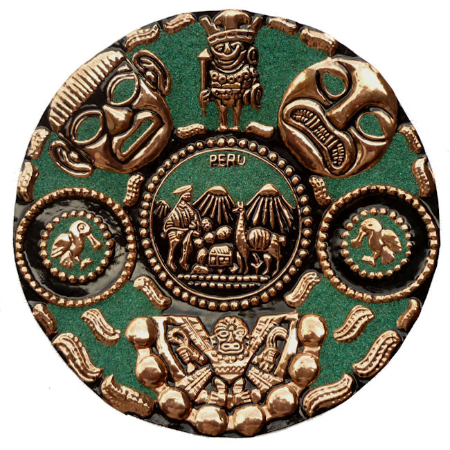 楽天市場】ペルー 壁掛け（小） OT-021 アンデス トゥミ トウミ インカ