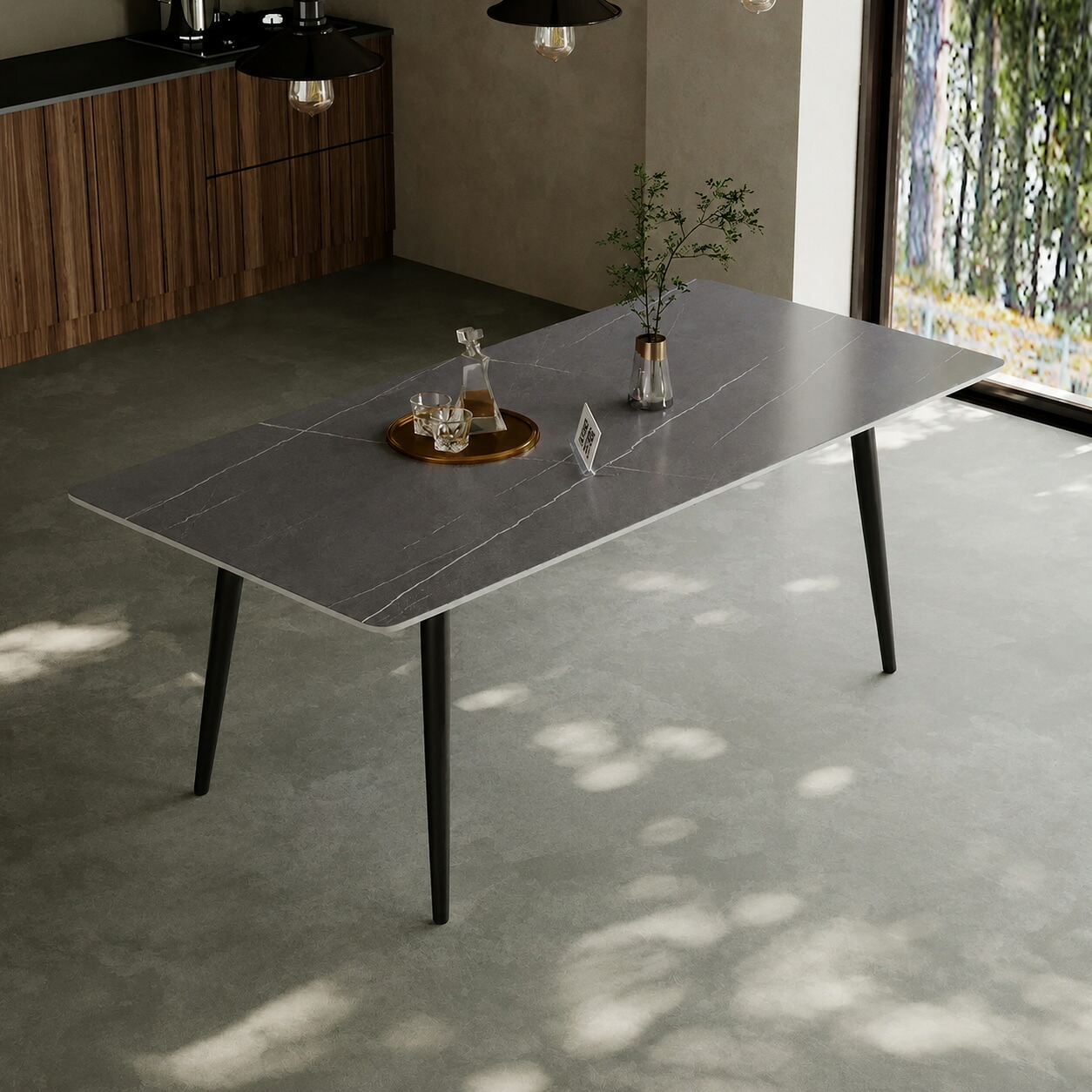 Olyzion セラミックダイニングテーブル 長方形 幅120/140/160cm 12mm厚天板 耐熱/耐摩耗/耐水 吸盤固定 耐荷重100kg ホワイト/グレー モダン｜オライジョン