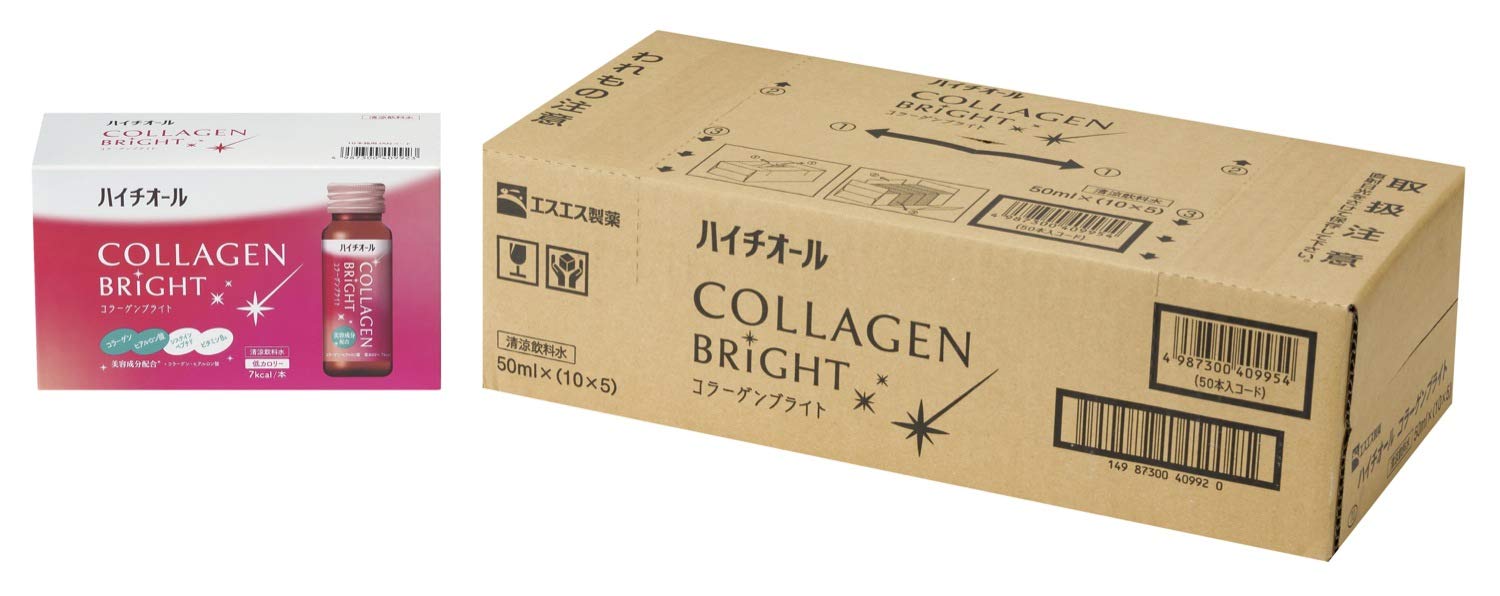 ハイチオール コラーゲンブライト50ml×50本(ケース) コラーゲン 美容成分 コラーゲンペプチド ヒアルロン酸 ビタミンB6 コラーゲンドリンク 美容ドリンク エスエス製薬機能性表示食品|eli-mino ゆらぎ薬局