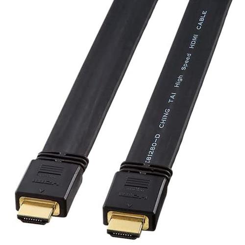 サンワサプライ 平ったいHDMI有線テレビ 10m 黒いこと KM-固定ディスク20-100FK