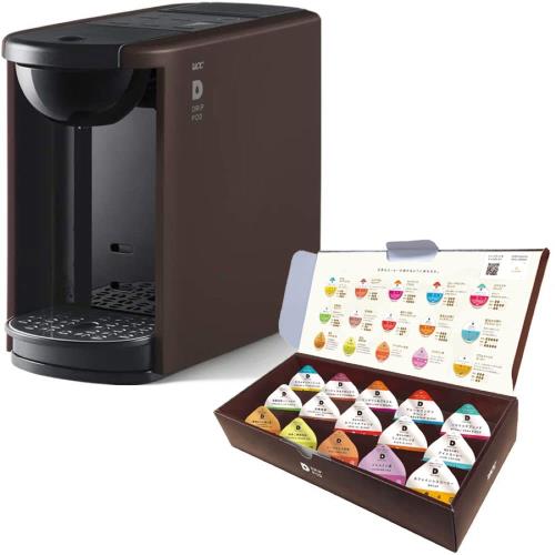 UCC ドリップポッド 一杯抽出 コーヒーマシン カプセル式 DP3 ブラウン + UCC ドリップポッド テイスティングキット15P ポッド・カプセル コーヒーメーカー ギフト中元歳暮母の日父の日アイスコーヒー対応静音レギュラーコーヒー対応緑茶