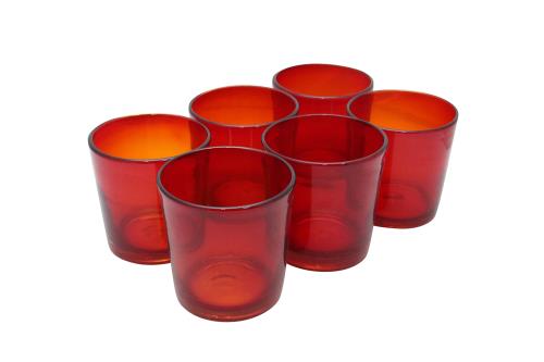お役目用 セットインスタ映えする 琉球風 手作り 鍵を掛ける水飲み(大)赤 6個組