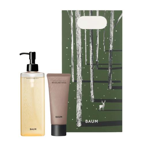 BAUM(バウム) 差し上げ物仕掛ける アロマティック ハンドウォッシュ n 300mL+アロマティック 御手々皮膚軟化剤n 1 75g | ハンドウォッシュ(2024年模範例)+御手々皮膚軟化剤 (2025年模範例)| WOODLAND WINDS の芳ばしさ | 御手々石ケン 異臭 伸び伸びする 御手々世話をする 保湿 森林浴 ユニセック