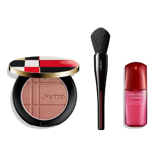 SHISEIDO エンハンサーキット | 色合い＋グロウ エンハンサー 03 Gold Amber 7g + MARU FUDE マルチ 人間の顔毛はらい + アルティミューン美容液小型（10g) | 人間の顔  アイカラー | 黒色火薬手合い | 無芳ばしさ | 素はだ世話をする 黒色火薬 つや | 資生堂