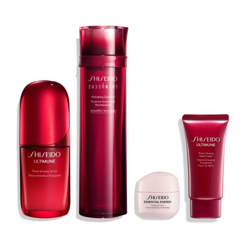 SHISEIDO 素はだ力一揃いの道具 | 抽出エキスローション剤 145mL ＋ 美容液本体 50mL + 皮膚軟化剤小型（15g） ＋ お手々皮膚軟化剤小型（30g） | かざり付ける液 | 牛乳・ローション剤状 | 保湿 かわき切る小ジワ 澄み切った感 | 資生堂