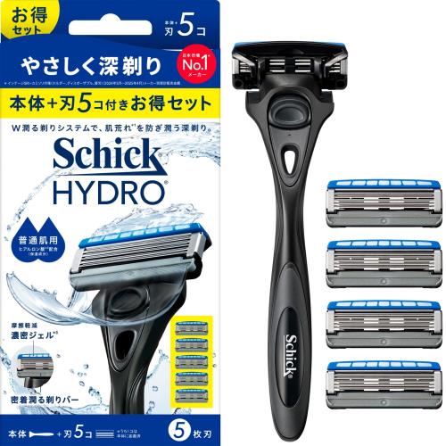 Schick(シック) ハイドロ 普通肌 コンボパック（本体＋刃５コ）男性用 髭剃り カミソリ
