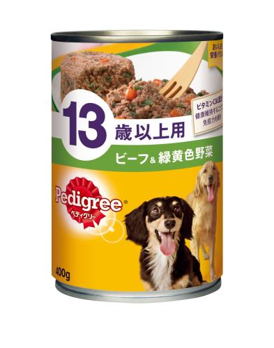 ペディグリー 年がしら犬 13歳以上用 牛肉緑黄色蔬菜 400g×24缶入り口・入口 [ドッグフード・缶詰]