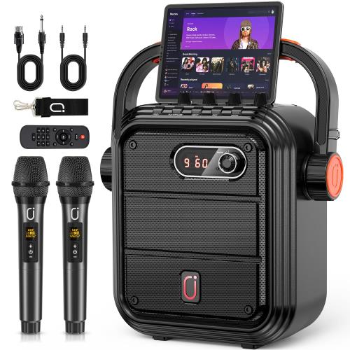 JYX ワイヤレスマイク スピーカーセット 拡声器 Bluetooth 5.0対応 低音強化機能搭載 充電式 ポータブル ホームパーティー、カラオケ、街頭スピーチ、会議 、学校行事、セミナー、室外、防災、路上ライブ、イベントなどに適用｜eli-mino ゆらぎ薬局