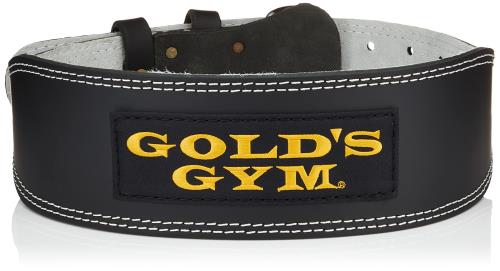 ゴールドジム(GOLD'S GYM) 定番人気！高強度のトレーニングレザーベルト 初心者～上級者 体幹腹圧の安定、怪我防止に！スクワット デッドリフト G3368 BK L(85~95cm)