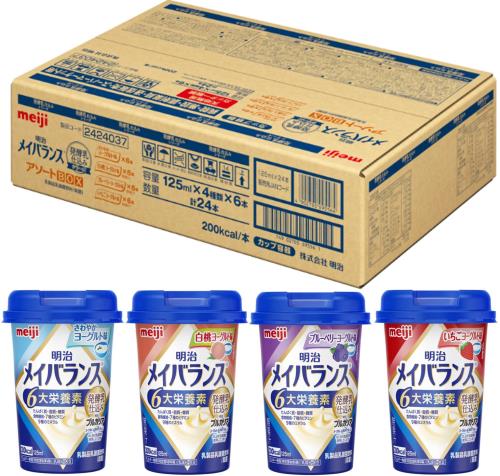 メイバランスミニカップ 発酵乳仕込み アソートBOX 125ml&times;24本(4種&times;各6本) 明治｜eli-mino ゆらぎ薬局