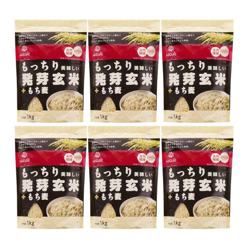 はくばく もっちり美味しい発芽玄米+もち麦 1kg×6袋|eli-mino ゆらぎ薬局