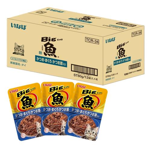 いなば Bigマルウオ かつお・まぐろ かつお節入り口・入口 80g×48個 (書き割り) 猫用 情の籠もったボンネット