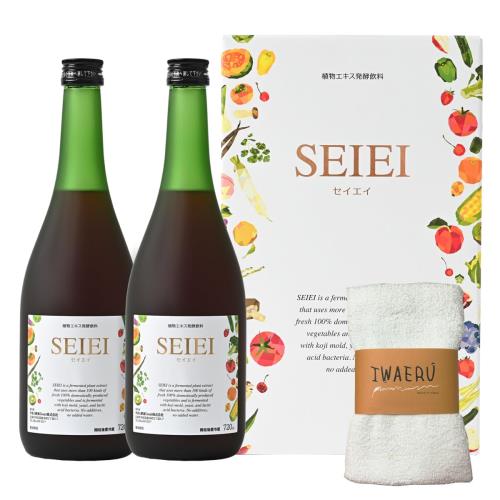 やまと酵素 セイエイ ドリンク 置き換えダイエット ファスティング 大和酵素 720mlx2本 IWAERUタオルセット|eli-mino ゆらぎ薬局