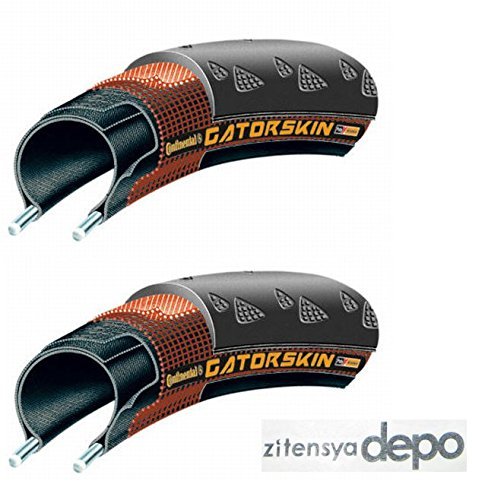 国内定め事代わりになる店品 Continental(コンチネンタル) Gator Skin(ゲータースキン) 読み込む用クリンチャータイヤ 2本書き割り +zitensyadepoステッカー (700×25C)