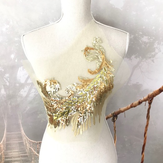 楽天市場 スパンコール モチーフ バトン レオタード モチーフ 衣装 ゴールド レースモチーフ フェザー モチーフレース 金色 レース モチーフ 新体操 衣装モチーフ レオタードモチーフ バトンモチーフ Elisabeth Smile Craft Shop